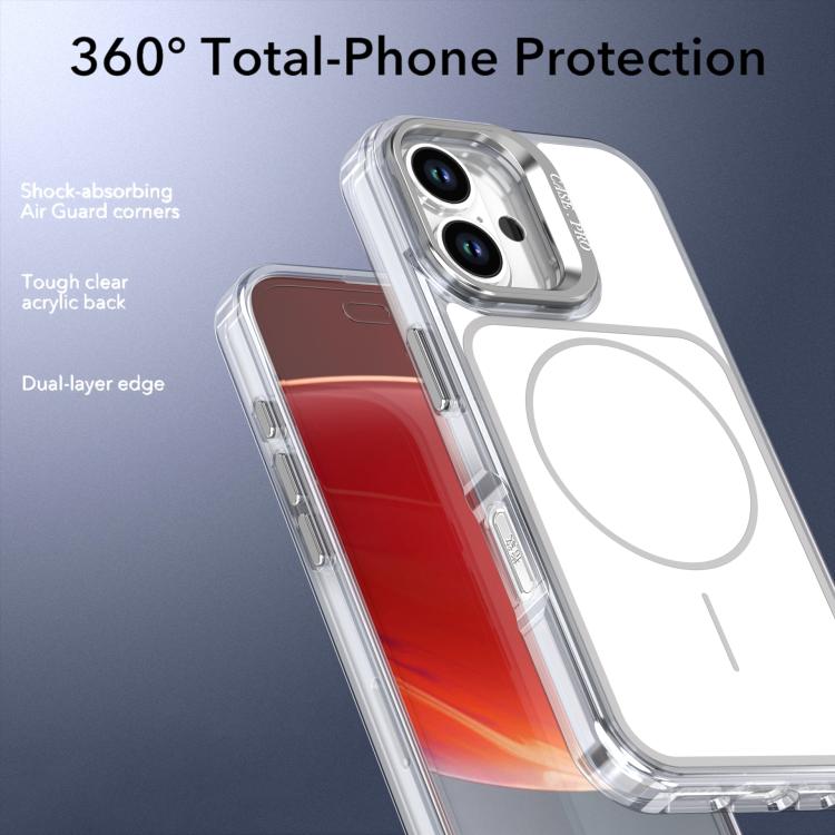 For iPhone 16 Plus Bright Color Blocking Camera Bracket Magnetic Phone Case