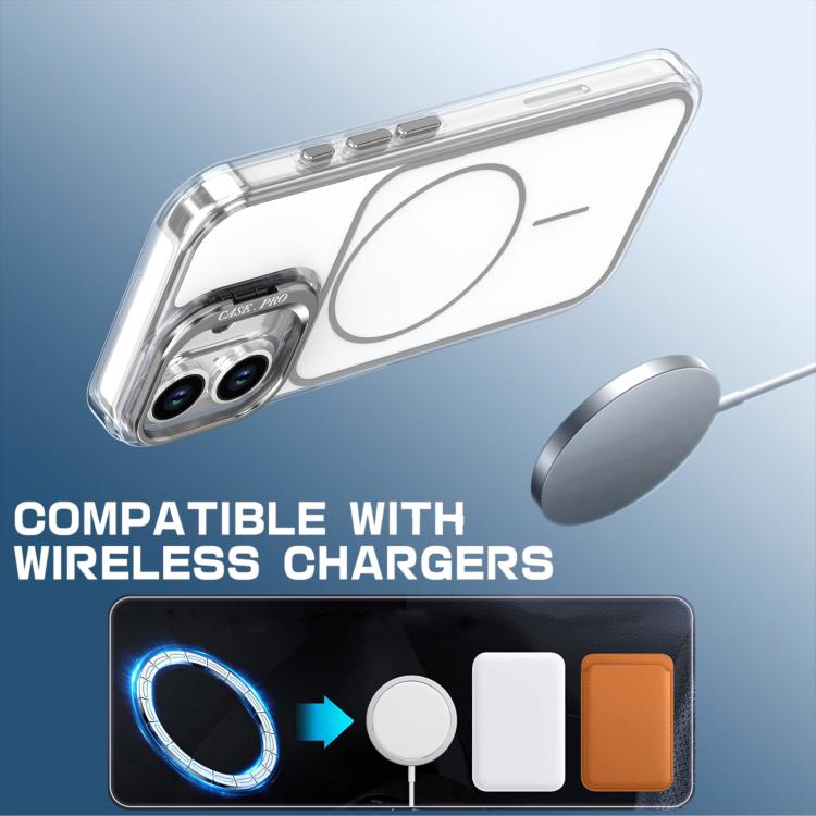 For iPhone 16 Plus Bright Color Blocking Camera Bracket Magnetic Phone Case