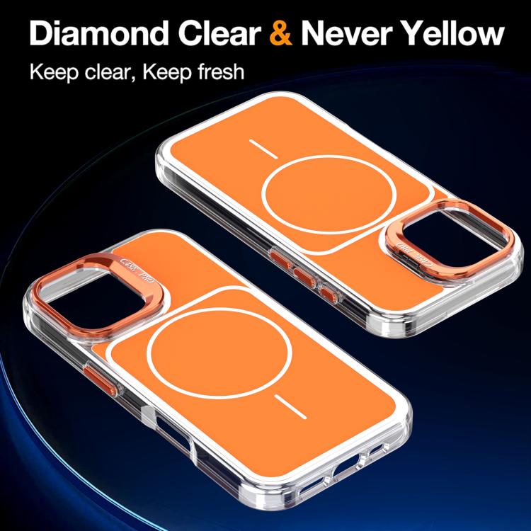 For iPhone 16 Plus Bright Color Blocking Camera Bracket Magnetic Phone Case