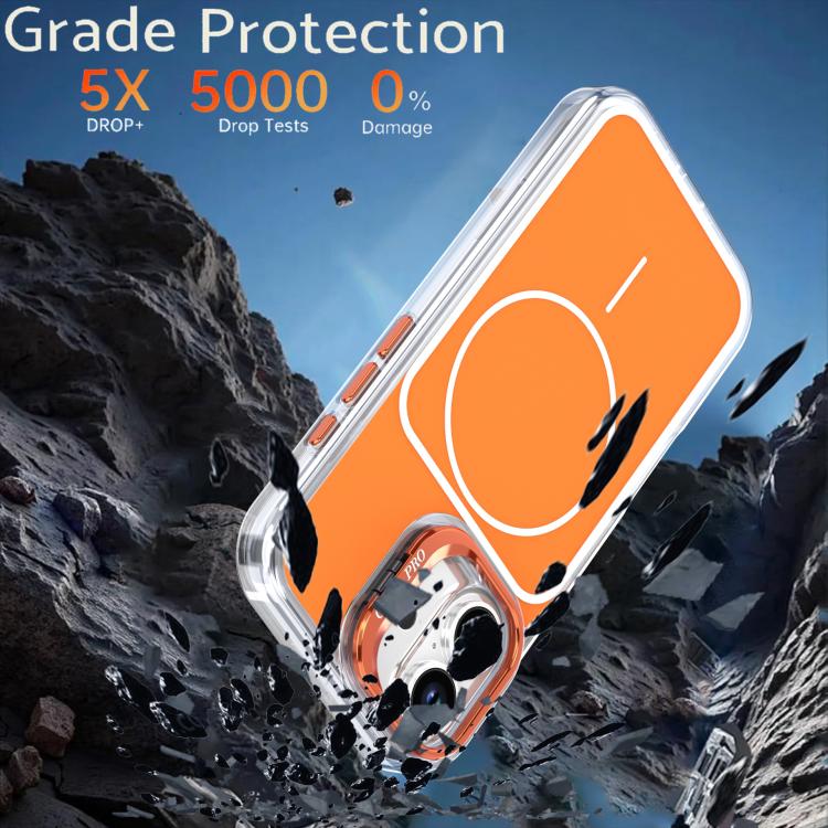 For iPhone 16 Plus Bright Color Blocking Camera Bracket Magnetic Phone Case
