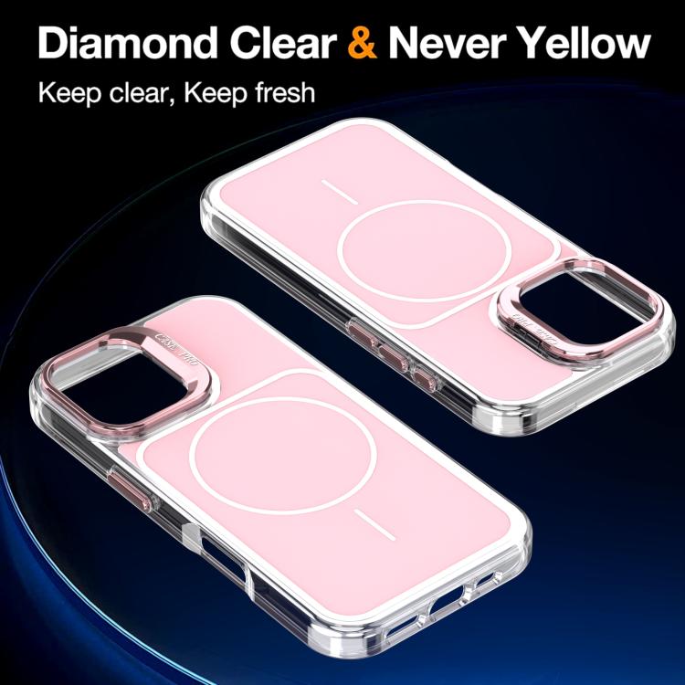 For iPhone 16 Plus Bright Color Blocking Camera Bracket Magnetic Phone Case