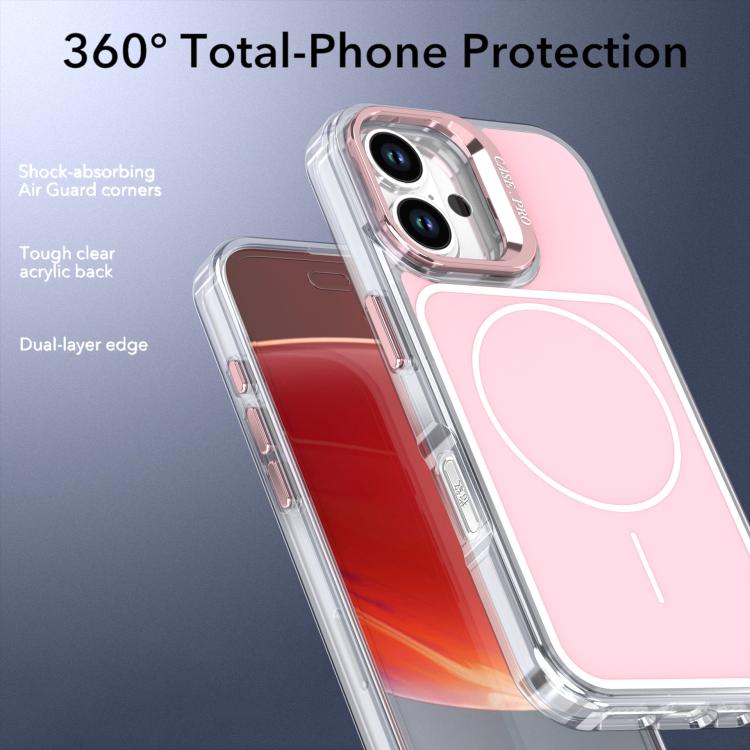 For iPhone 16 Plus Bright Color Blocking Camera Bracket Magnetic Phone Case