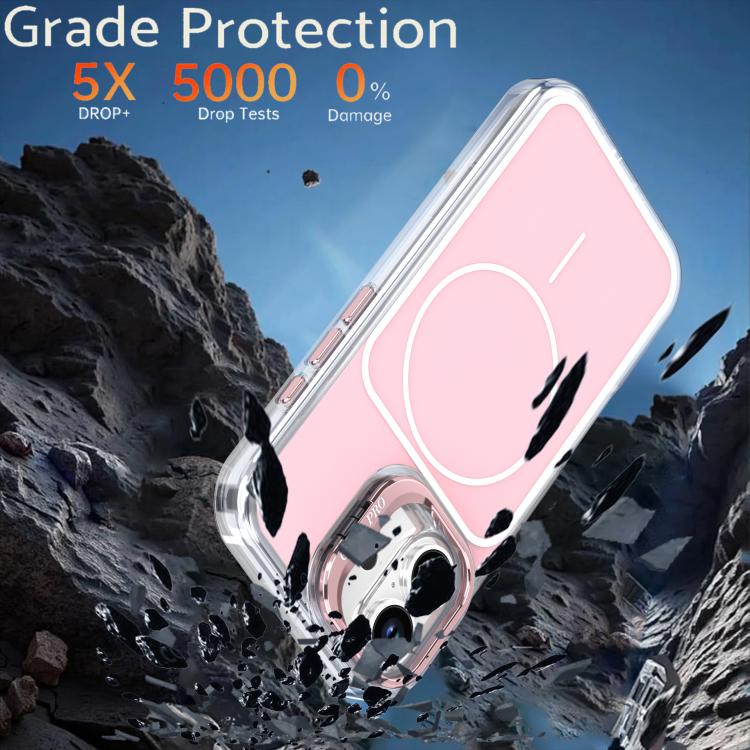 For iPhone 16 Plus Bright Color Blocking Camera Bracket Magnetic Phone Case