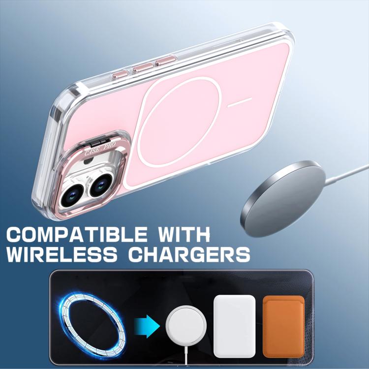 For iPhone 16 Plus Bright Color Blocking Camera Bracket Magnetic Phone Case