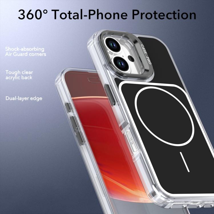 For iPhone 16 Plus Bright Color Blocking Camera Bracket Magnetic Phone Case