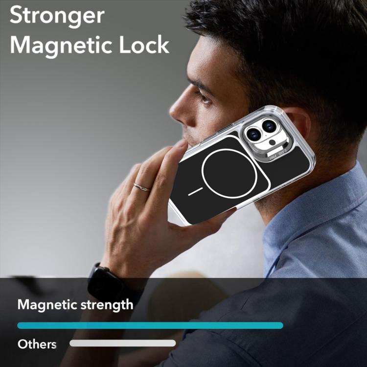 For iPhone 16 Plus Bright Color Blocking Camera Bracket Magnetic Phone Case