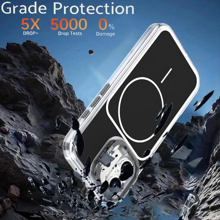 For iPhone 16 Plus Bright Color Blocking Camera Bracket Magnetic Phone Case
