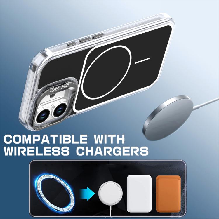 For iPhone 16 Plus Bright Color Blocking Camera Bracket Magnetic Phone Case