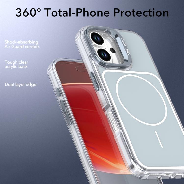 For iPhone 16 Plus Bright Color Blocking Camera Bracket Magnetic Phone Case