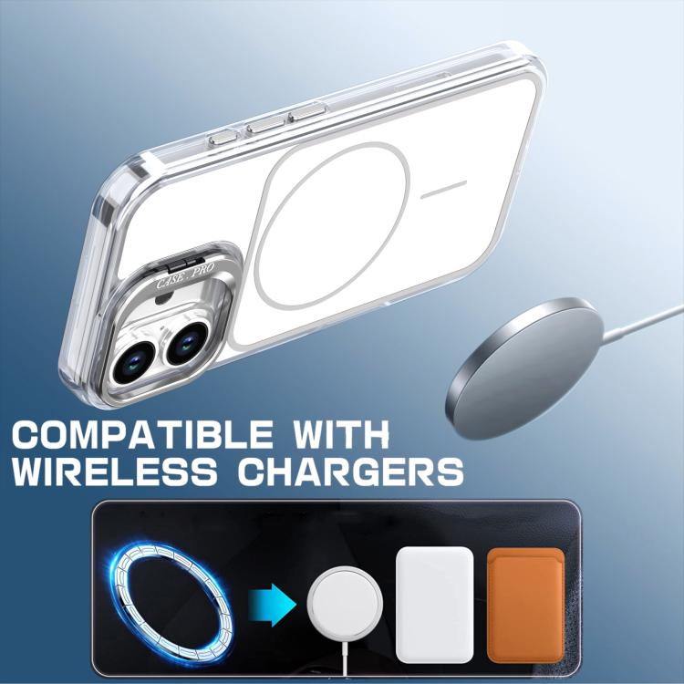 For iPhone 16 Plus Bright Color Blocking Camera Bracket Magnetic Phone Case