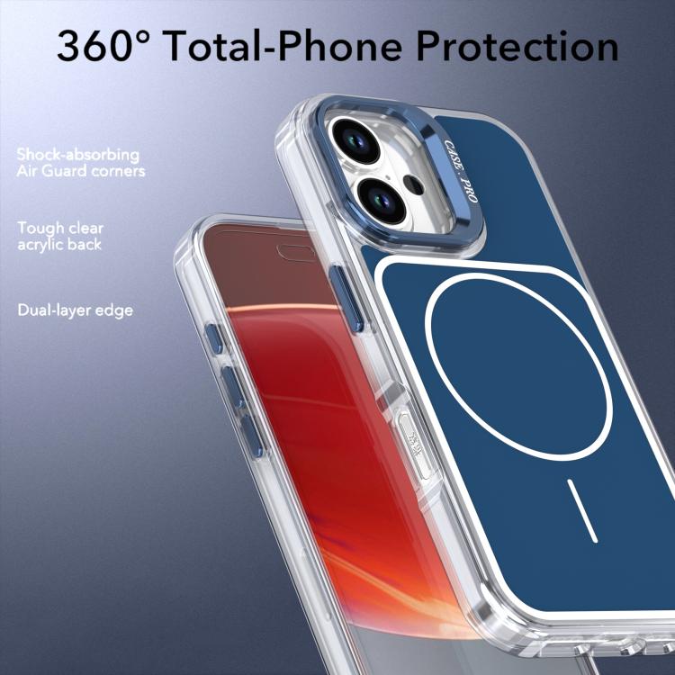 For iPhone 16 Plus Bright Color Blocking Camera Bracket Magnetic Phone Case