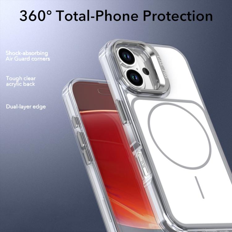 For iPhone 16 Bright Color Blocking Camera Bracket Magnetic Phone Case