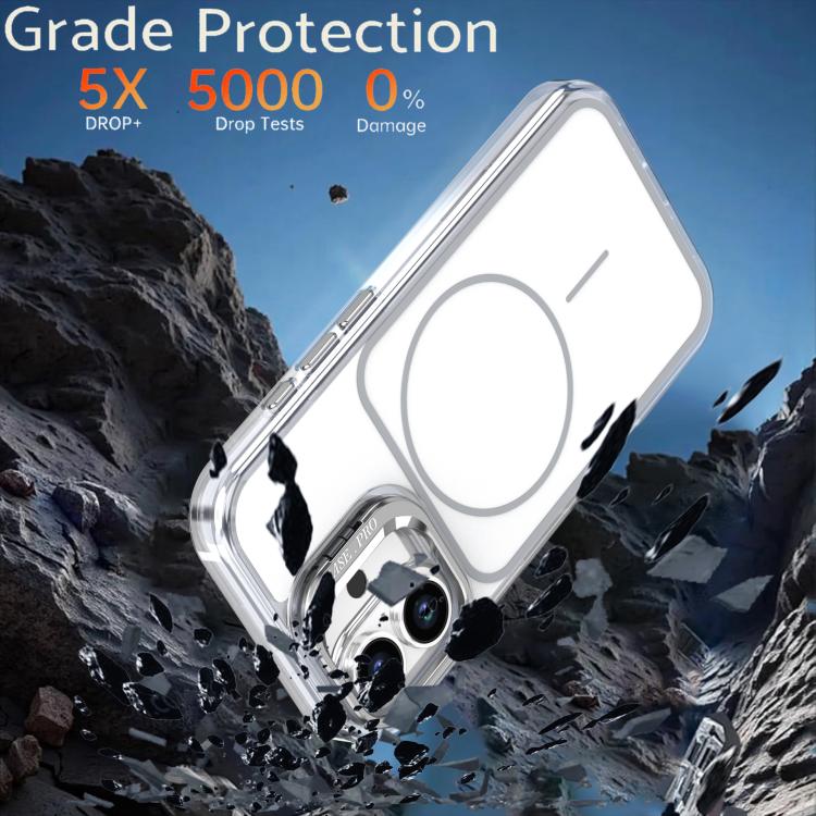 For iPhone 16 Bright Color Blocking Camera Bracket Magnetic Phone Case