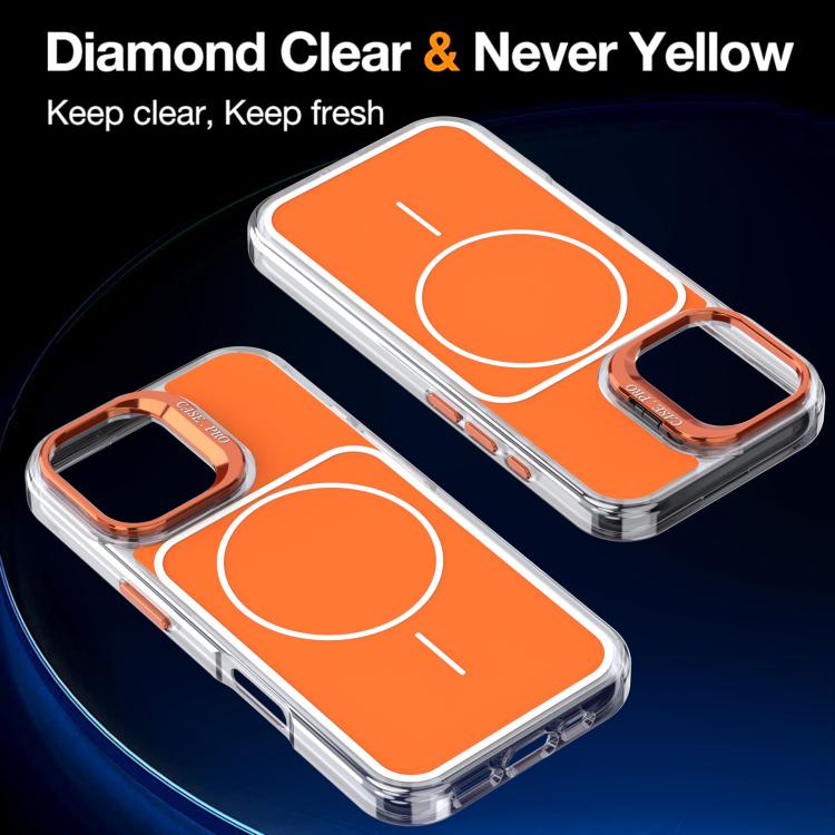For iPhone 16 Bright Color Blocking Camera Bracket Magnetic Phone Case