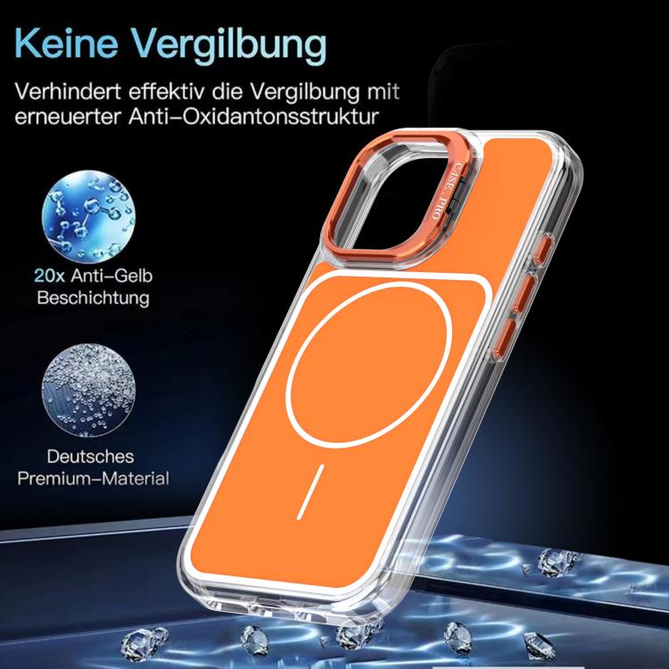 For iPhone 16 Bright Color Blocking Camera Bracket Magnetic Phone Case
