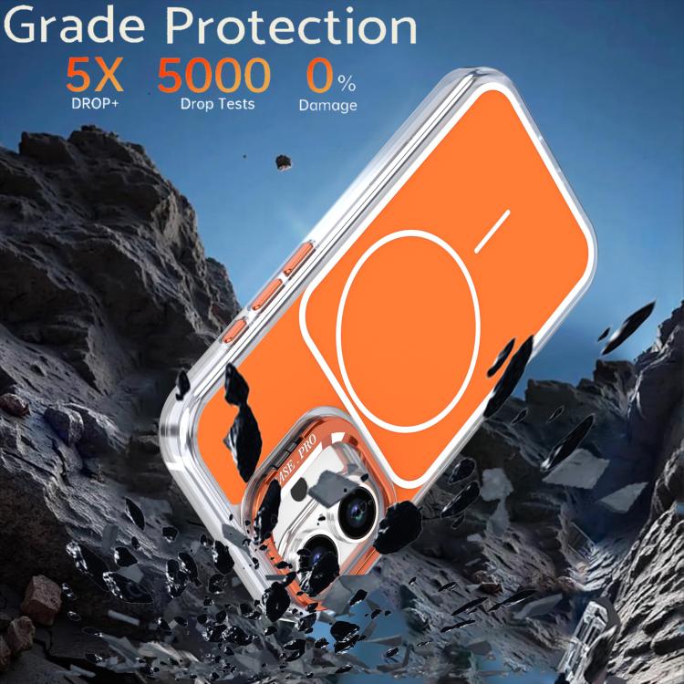 For iPhone 16 Bright Color Blocking Camera Bracket Magnetic Phone Case
