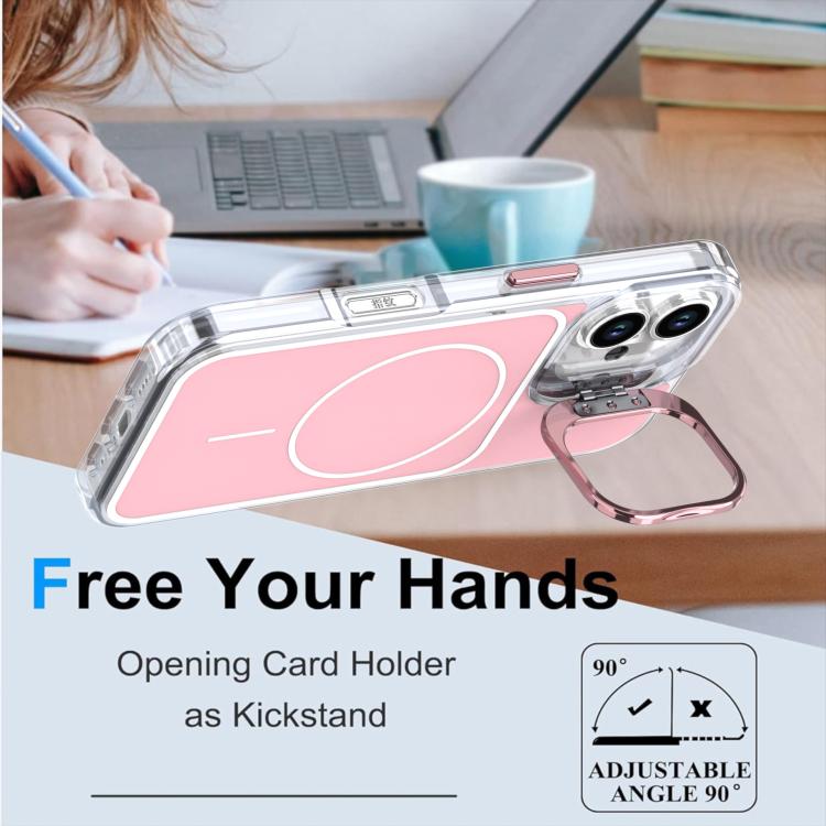 For iPhone 16 Bright Color Blocking Camera Bracket Magnetic Phone Case