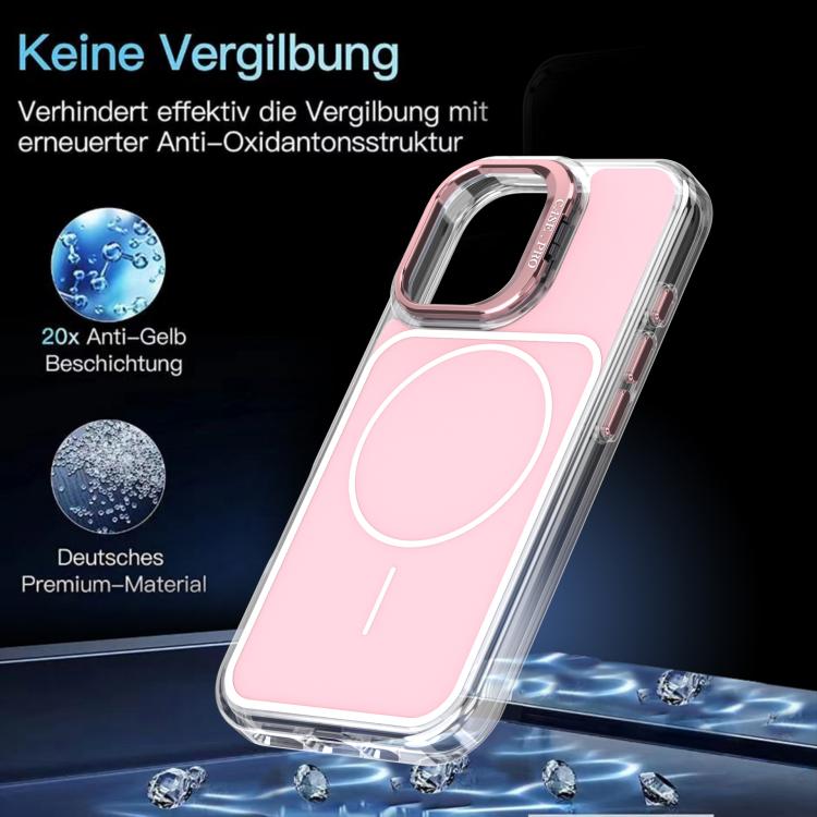 For iPhone 16 Bright Color Blocking Camera Bracket Magnetic Phone Case