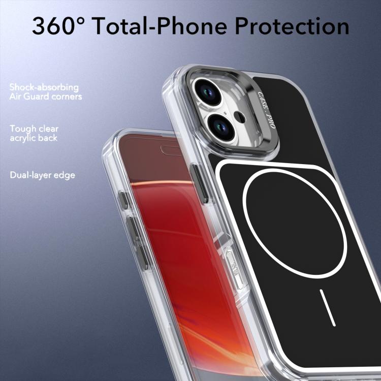 For iPhone 16 Bright Color Blocking Camera Bracket Magnetic Phone Case