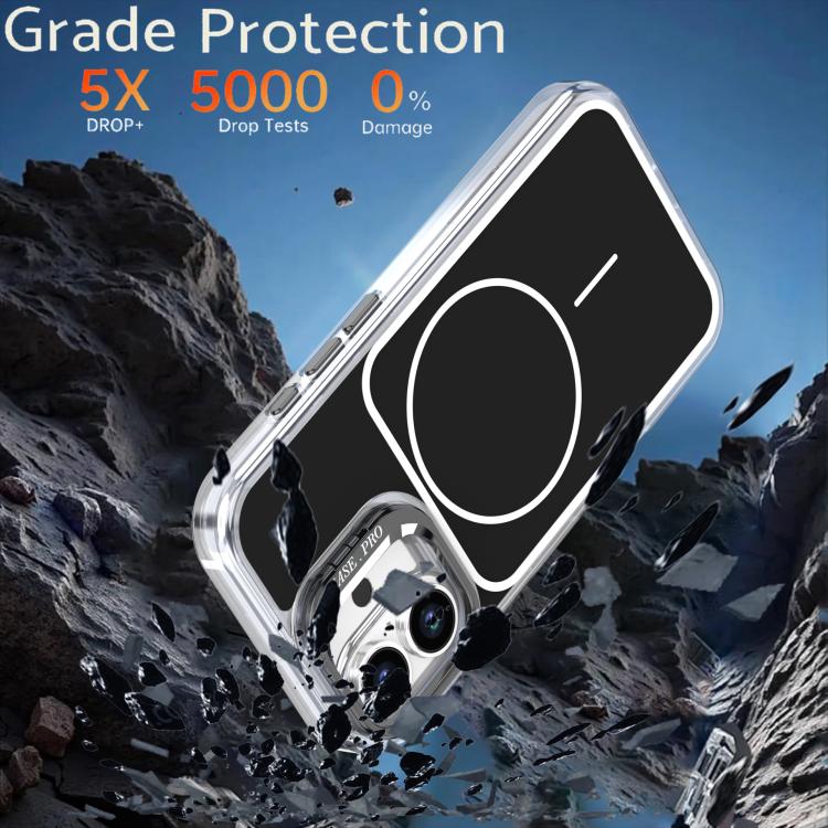 For iPhone 16 Bright Color Blocking Camera Bracket Magnetic Phone Case