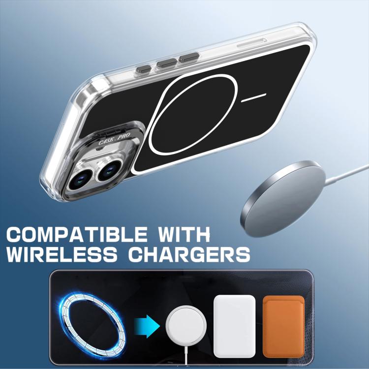 For iPhone 16 Bright Color Blocking Camera Bracket Magnetic Phone Case