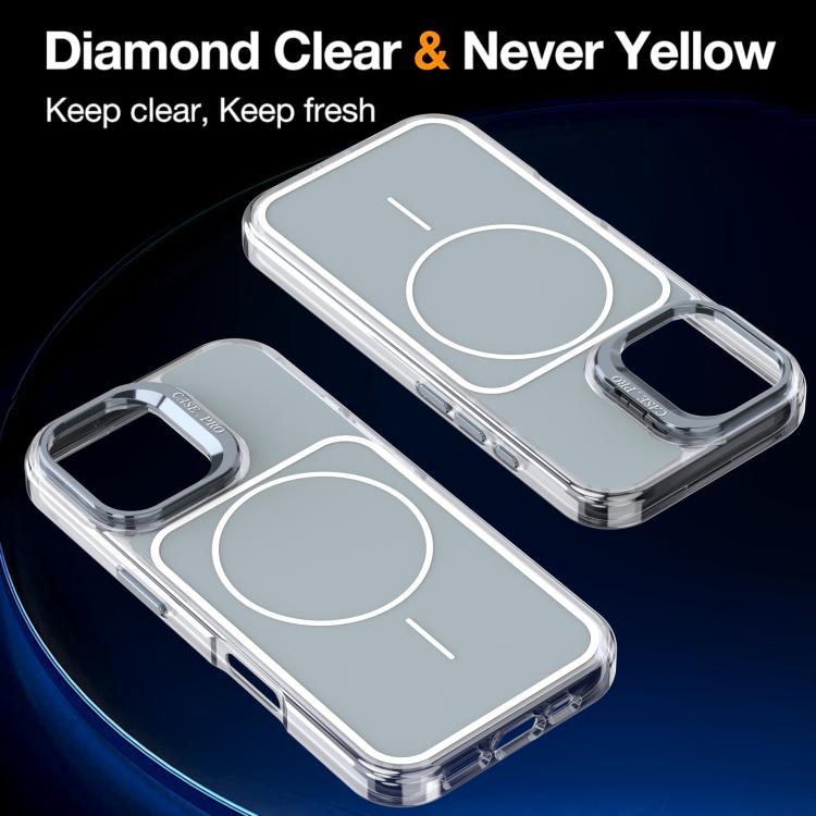 For iPhone 16 Bright Color Blocking Camera Bracket Magnetic Phone Case