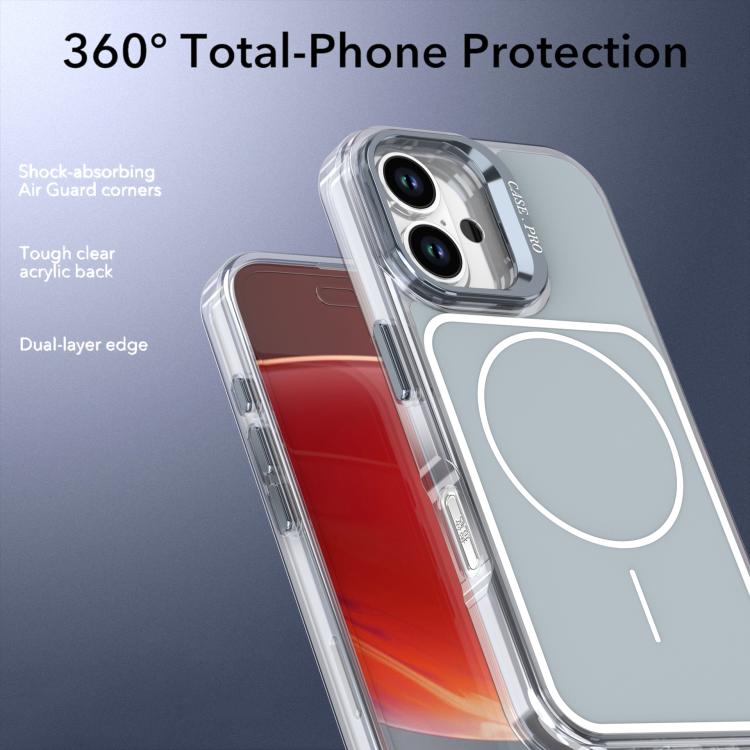For iPhone 16 Bright Color Blocking Camera Bracket Magnetic Phone Case