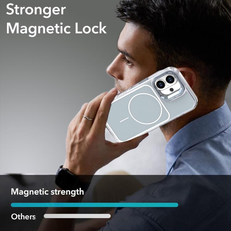 For iPhone 16 Bright Color Blocking Camera Bracket Magnetic Phone Case