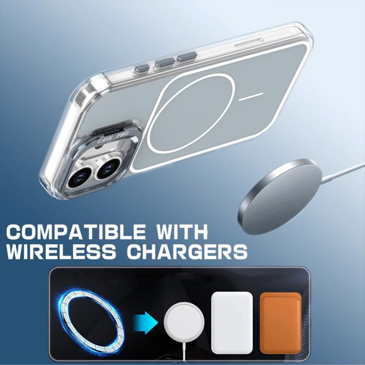 For iPhone 16 Bright Color Blocking Camera Bracket Magnetic Phone Case