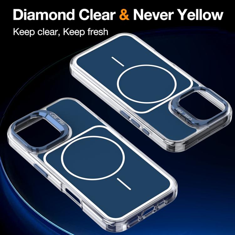 For iPhone 16 Bright Color Blocking Camera Bracket Magnetic Phone Case