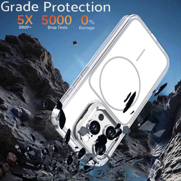 For iPhone 15 Pro Max Bright Color Blocking Camera Bracket Magnetic Phone Case