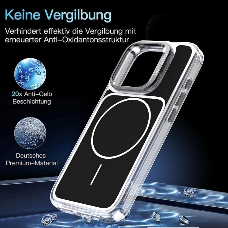For iPhone 15 Pro Max Bright Color Blocking Camera Bracket Magnetic Phone Case