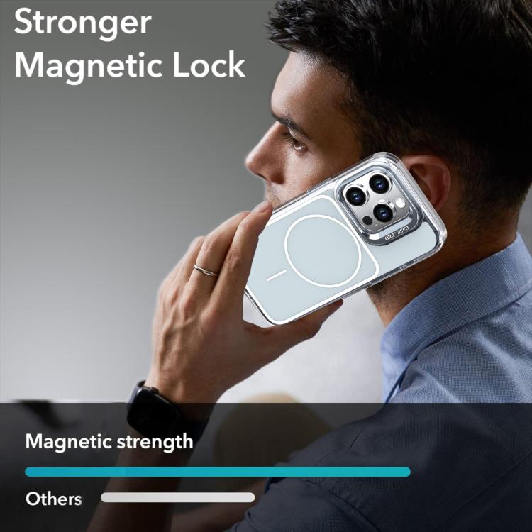 For iPhone 15 Pro Max Bright Color Blocking Camera Bracket Magnetic Phone Case