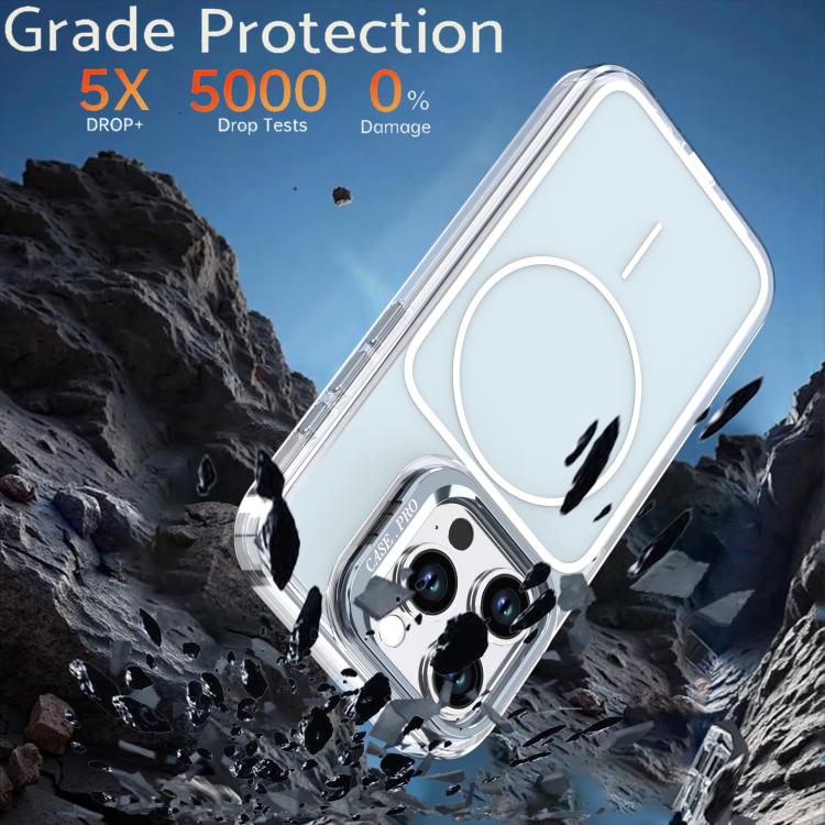 For iPhone 15 Pro Max Bright Color Blocking Camera Bracket Magnetic Phone Case