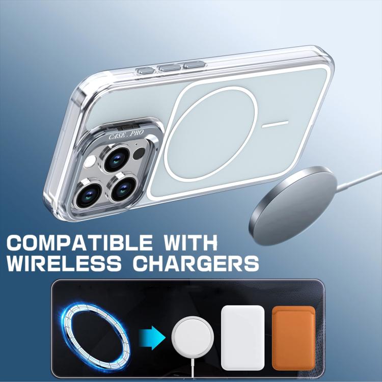 For iPhone 15 Pro Max Bright Color Blocking Camera Bracket Magnetic Phone Case