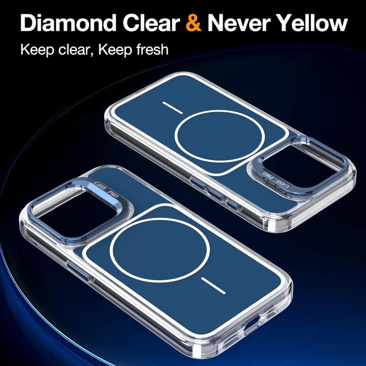 For iPhone 15 Pro Max Bright Color Blocking Camera Bracket Magnetic Phone Case