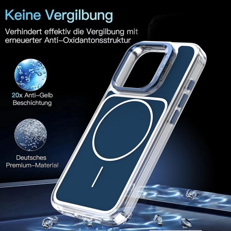 For iPhone 15 Pro Max Bright Color Blocking Camera Bracket Magnetic Phone Case