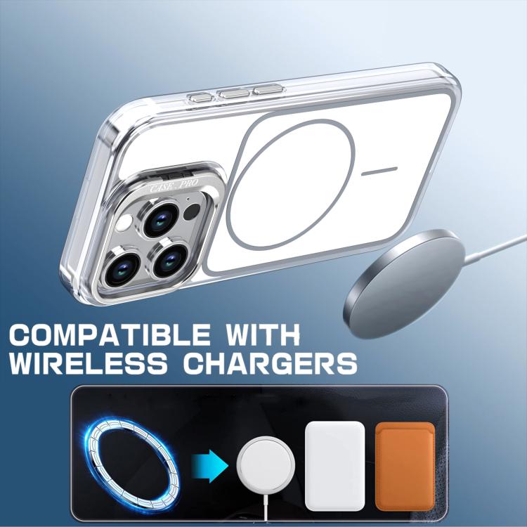 For iPhone 15 Pro Bright Color Blocking Camera Bracket Magnetic Phone Case