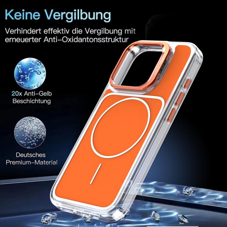 For iPhone 15 Pro Bright Color Blocking Camera Bracket Magnetic Phone Case