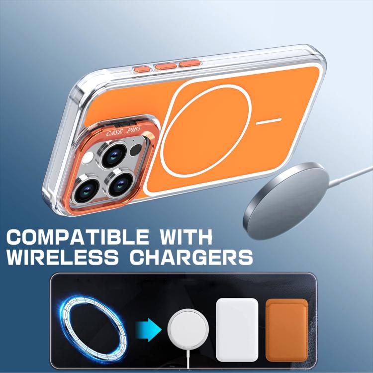 For iPhone 15 Pro Bright Color Blocking Camera Bracket Magnetic Phone Case