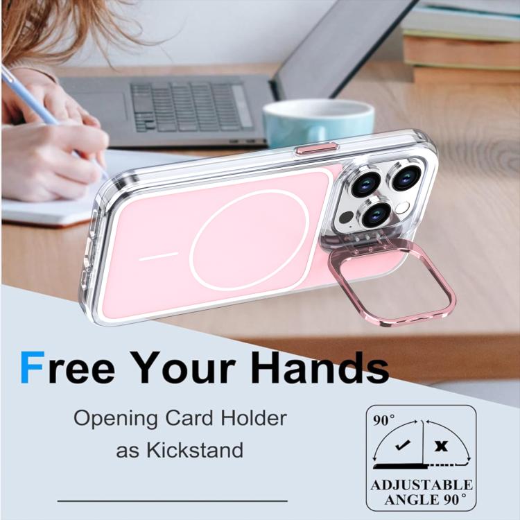 For iPhone 15 Pro Bright Color Blocking Camera Bracket Magnetic Phone Case