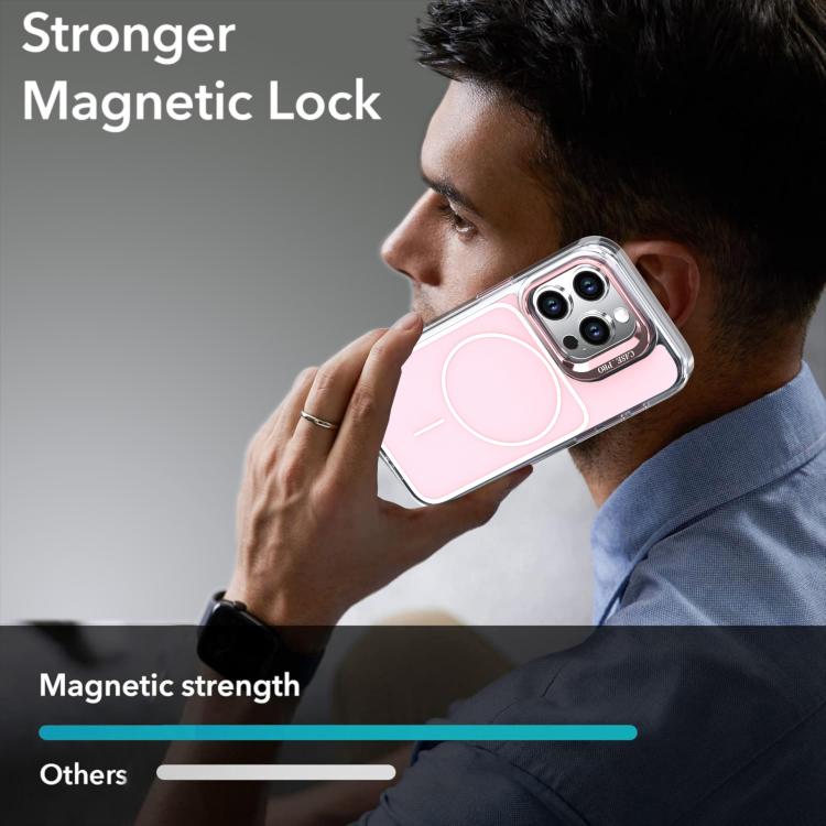 For iPhone 15 Pro Bright Color Blocking Camera Bracket Magnetic Phone Case