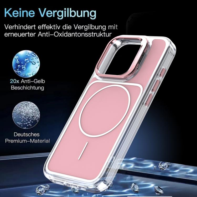 For iPhone 15 Pro Bright Color Blocking Camera Bracket Magnetic Phone Case