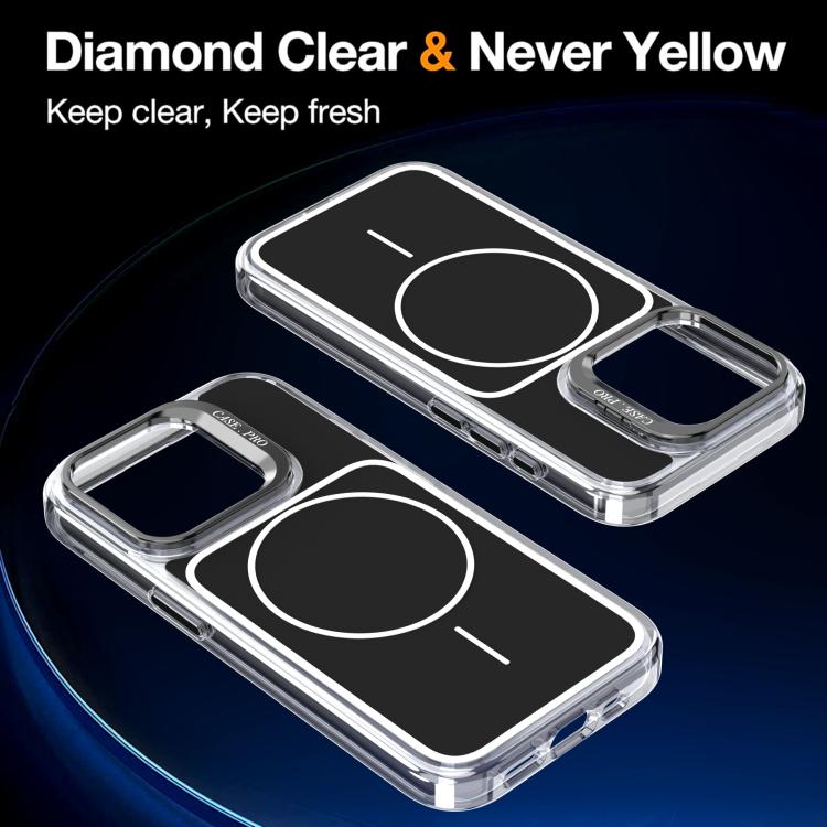 For iPhone 15 Pro Bright Color Blocking Camera Bracket Magnetic Phone Case