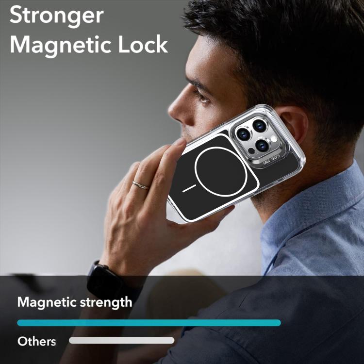 For iPhone 15 Pro Bright Color Blocking Camera Bracket Magnetic Phone Case