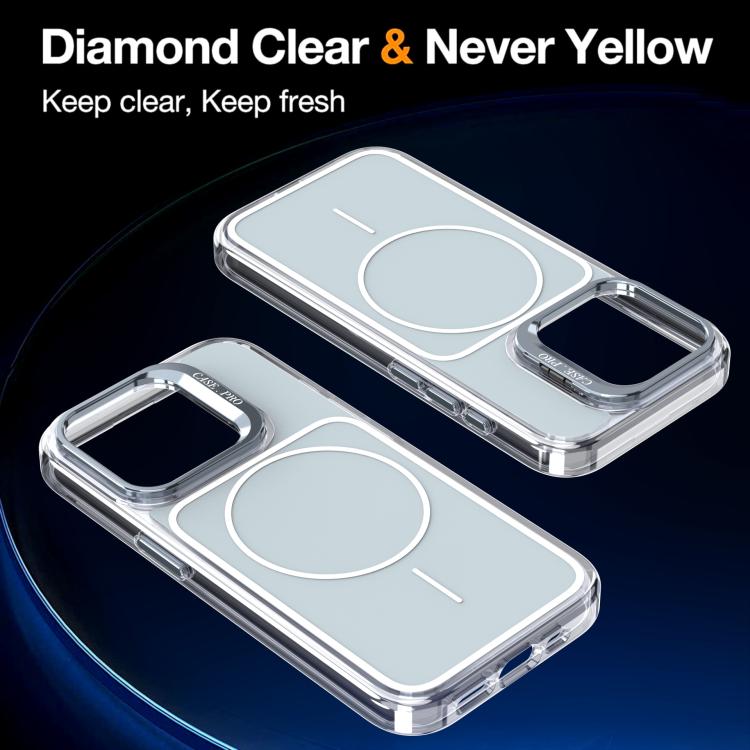 For iPhone 15 Pro Bright Color Blocking Camera Bracket Magnetic Phone Case