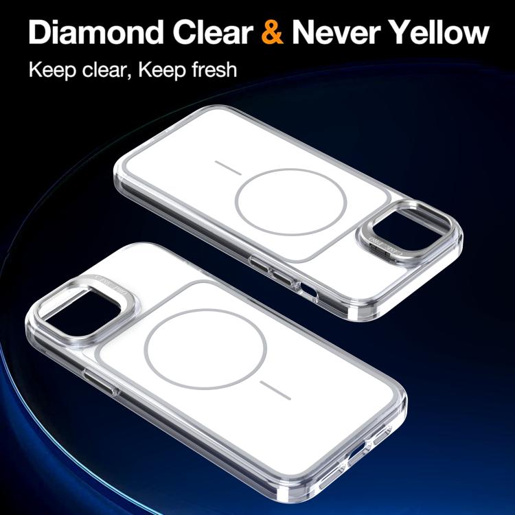 For iPhone 15 Plus Bright Color Blocking Camera Bracket Magnetic Phone Case