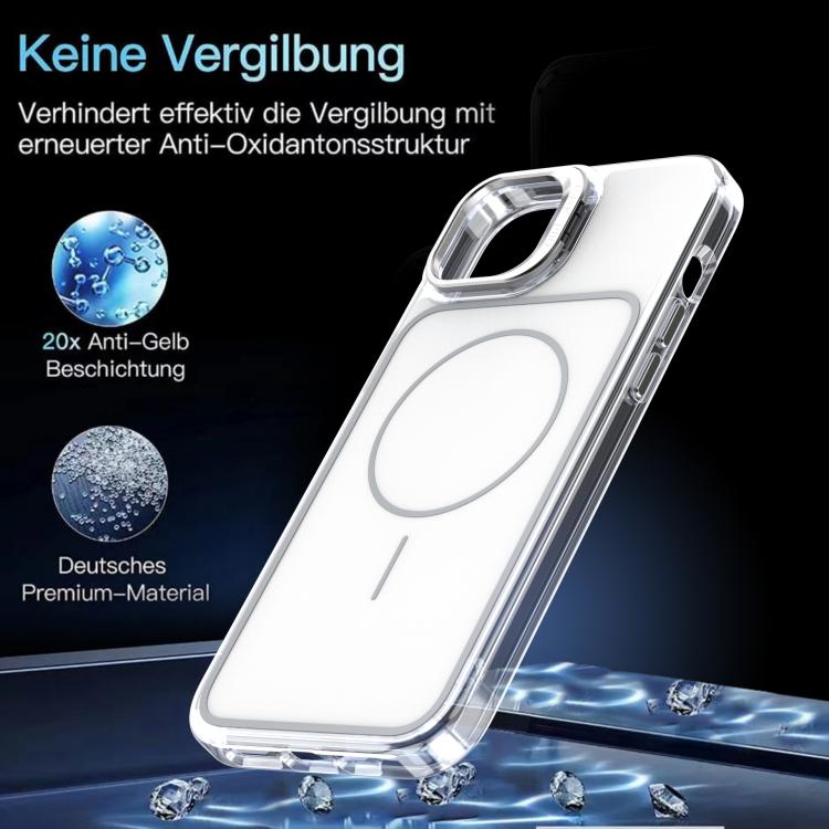 For iPhone 15 Plus Bright Color Blocking Camera Bracket Magnetic Phone Case
