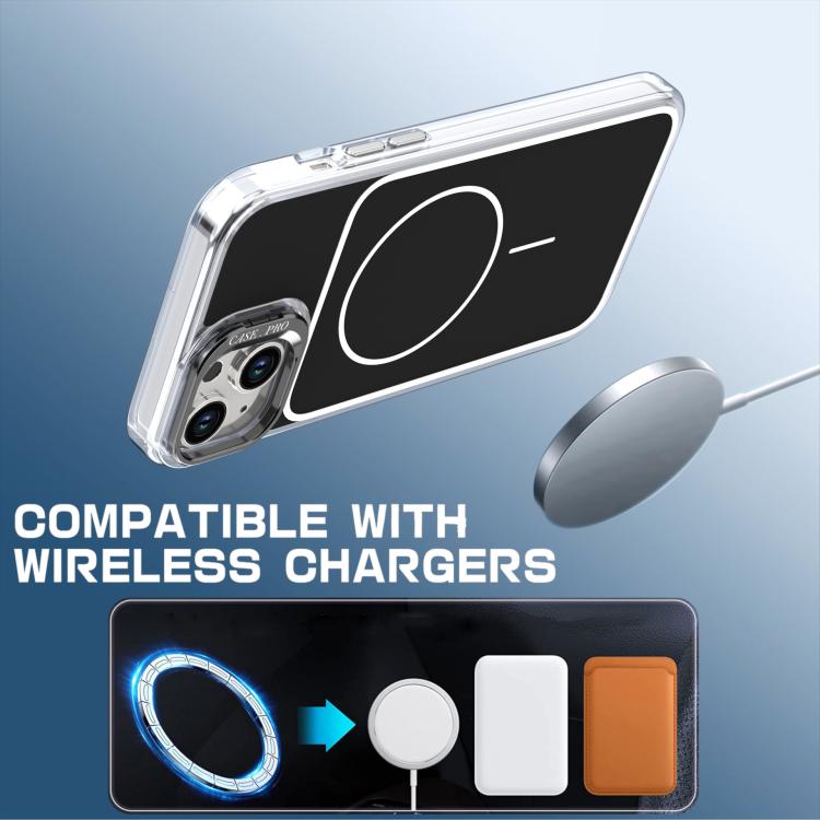 For iPhone 15 Plus Bright Color Blocking Camera Bracket Magnetic Phone Case