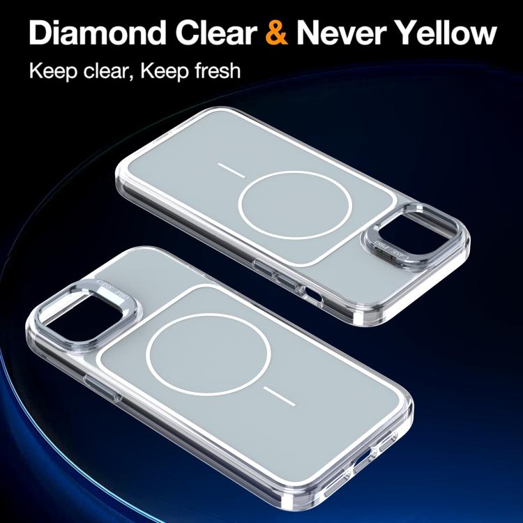 For iPhone 15 Plus Bright Color Blocking Camera Bracket Magnetic Phone Case